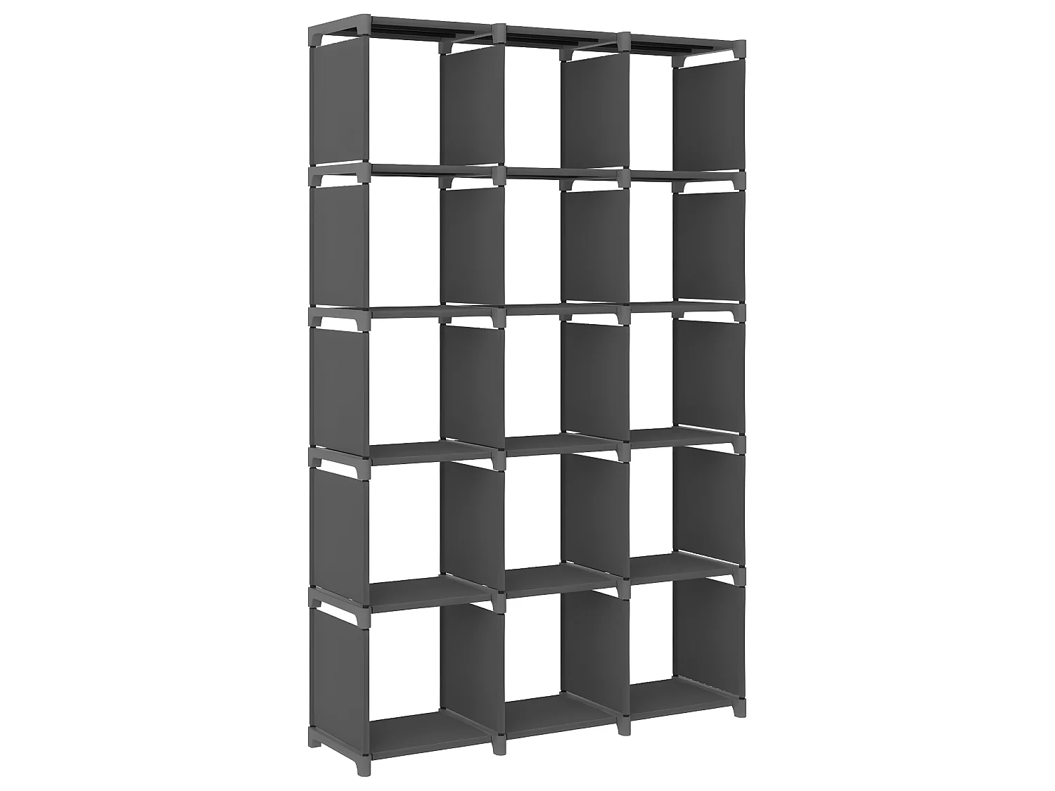 Étagère d'affichage 15 cubes Gris 103x30x175,5 Tissu