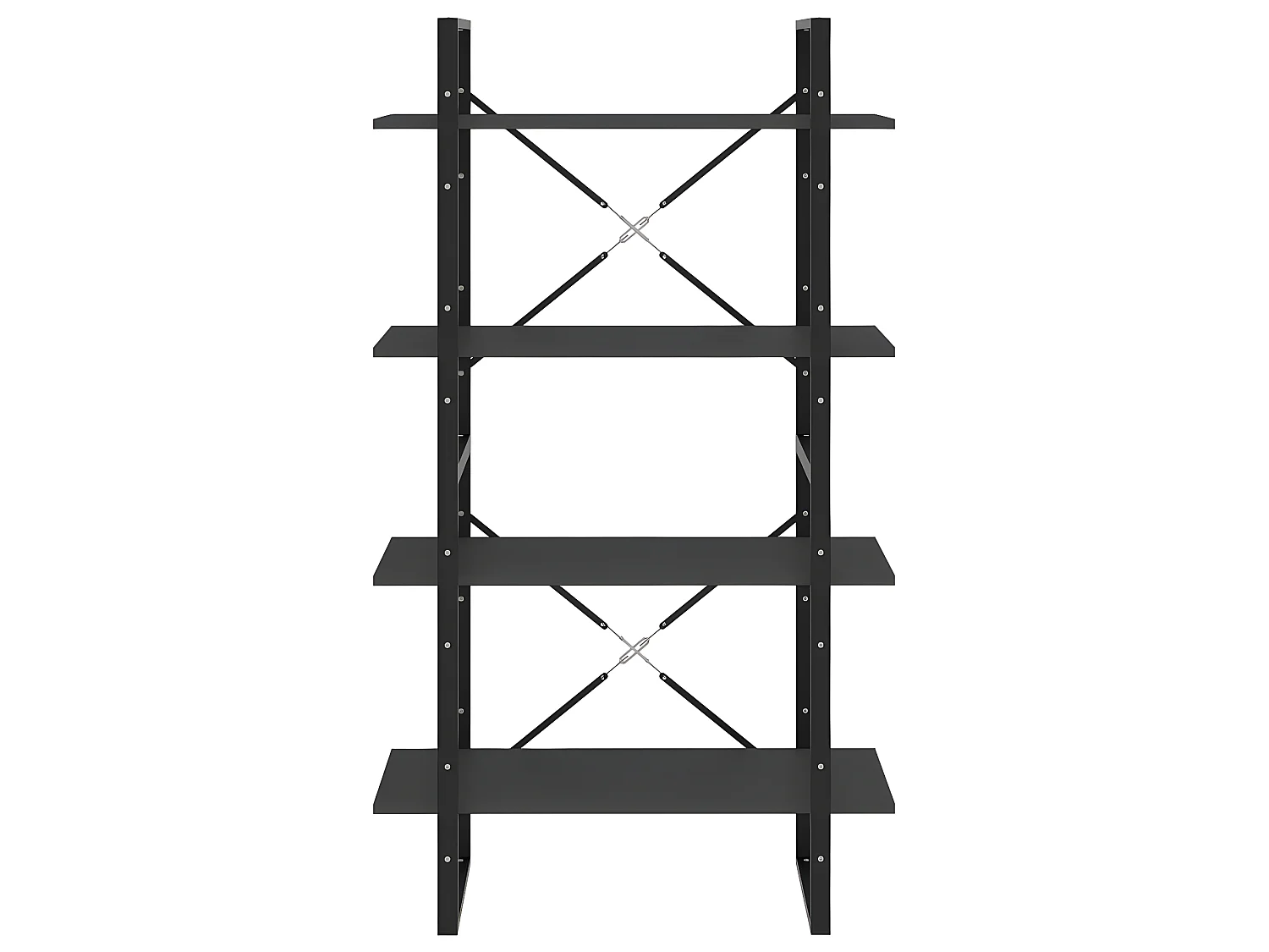 Bibliothèque à 4 niveaux Gris 80x30x140