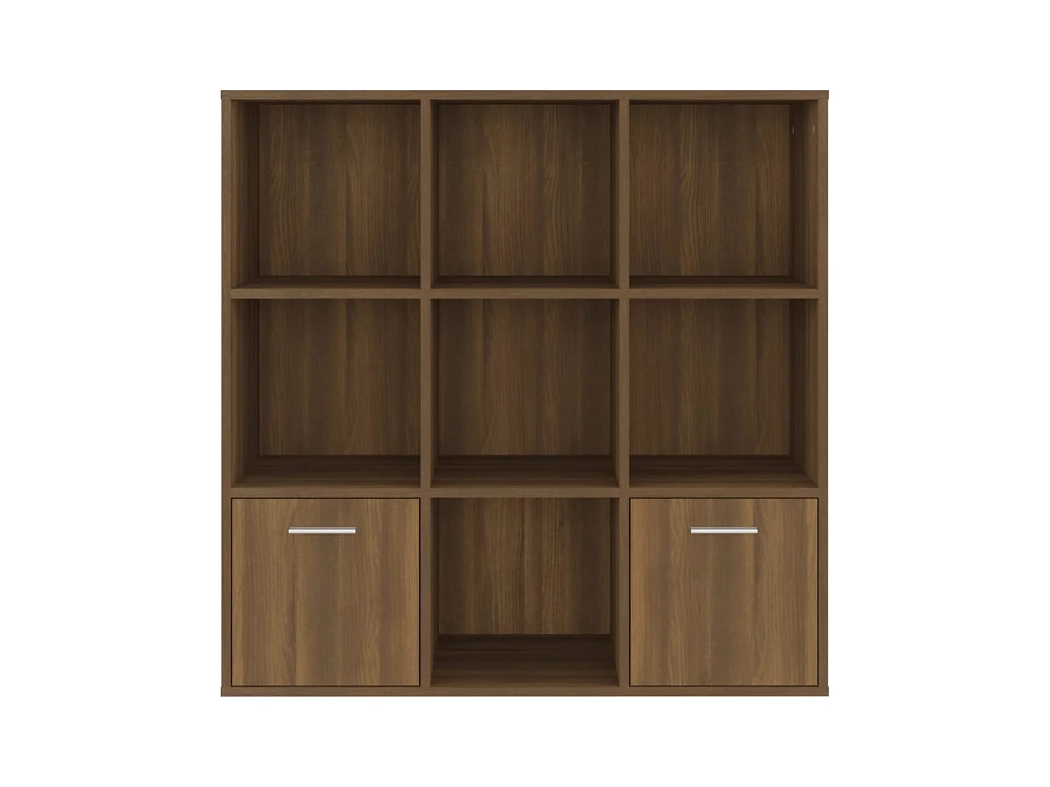Bibliothèque étagère en bois Valika 98cm - 7 niches 2 portes-Marron