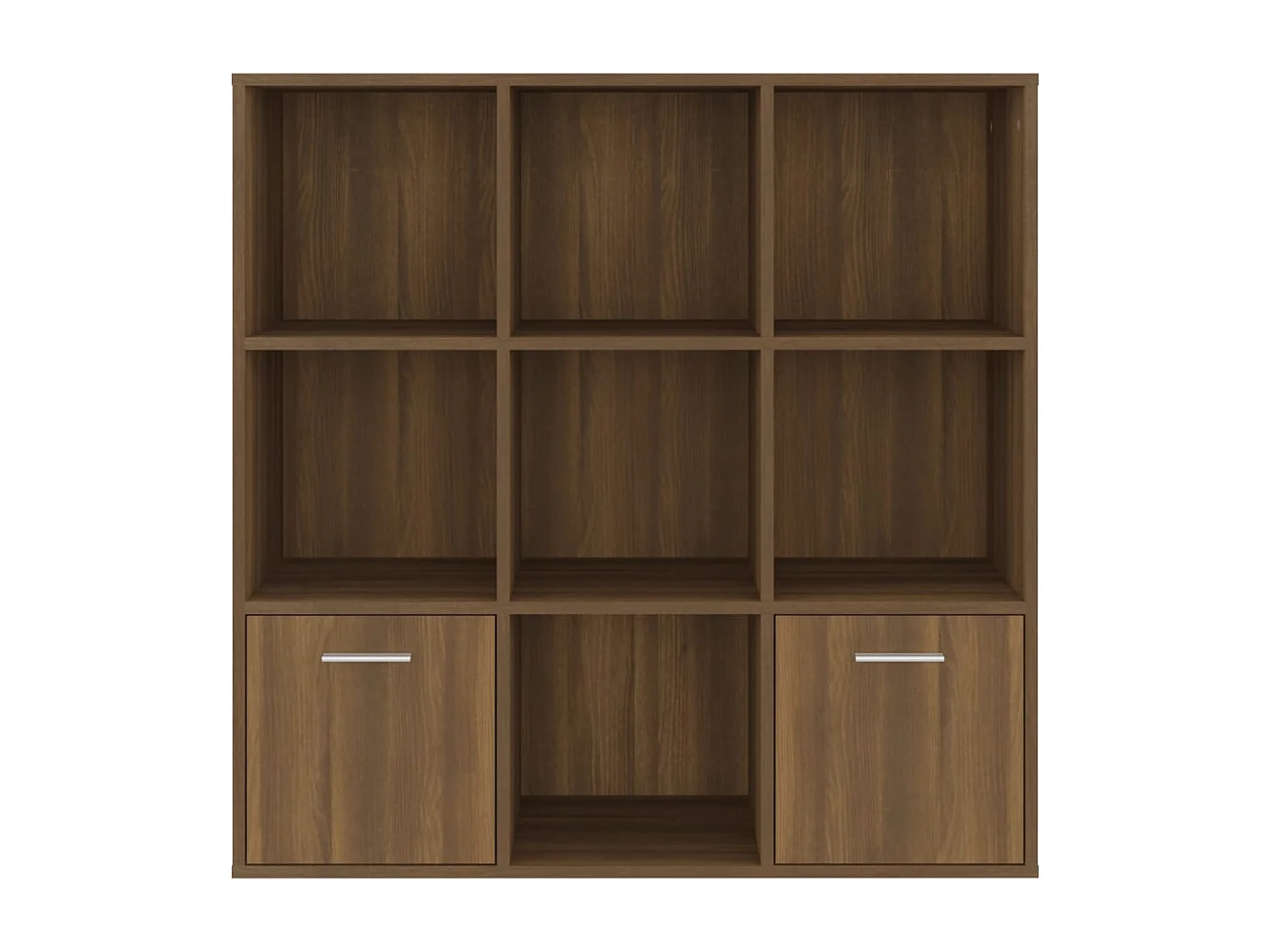 Bibliothèque étagère en bois Valika 98cm - 7 niches 2 portes-Marron