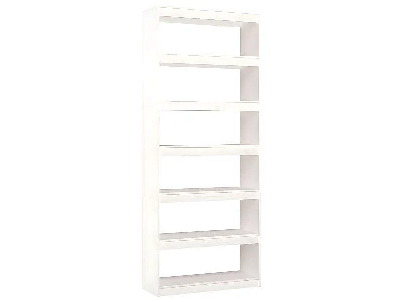 Bibliothèque-Séparateur de pièce Blanc 80x30x199,5 Pin solide