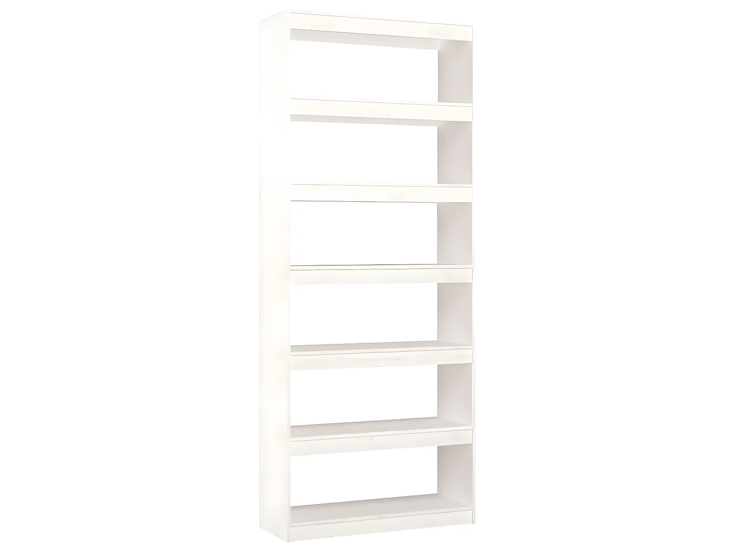 Bibliothèque-Séparateur de pièce Blanc 80x30x199,5 Pin solide
