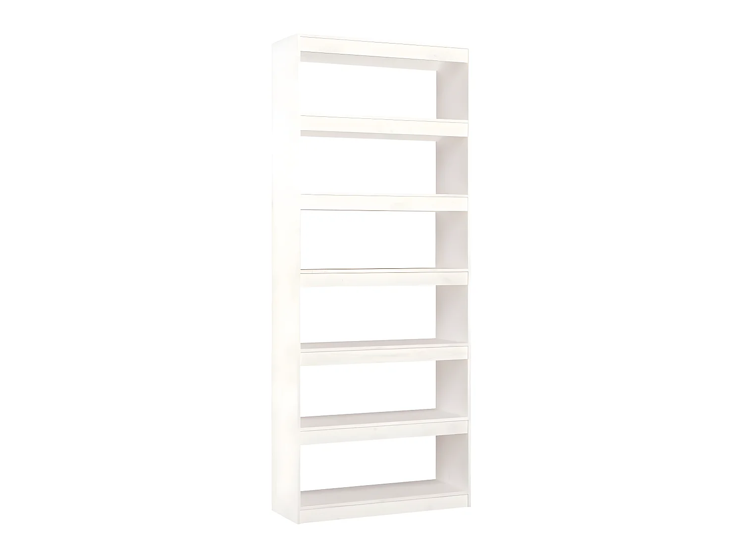 Bibliothèque-Séparateur de pièce Blanc 80x30x199,5 Pin solide