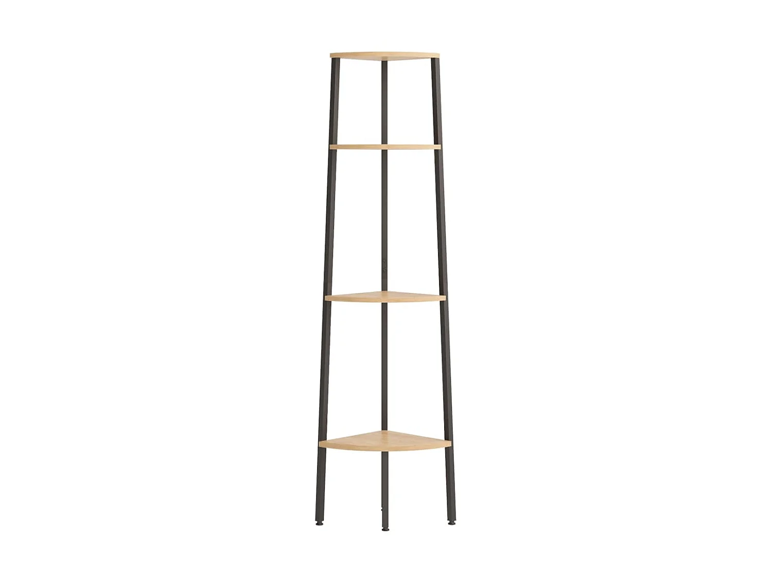 Étagère d'angle 4 niveaux Marron clair et noir 45,5x31,5x150