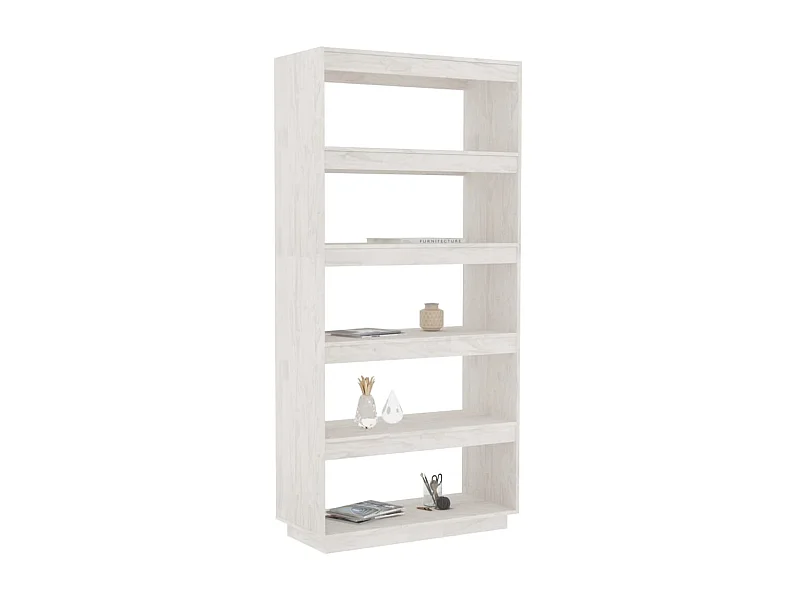 Bibliothèque-Séparateur de pièce Blanc 80x35x167 Pin massif