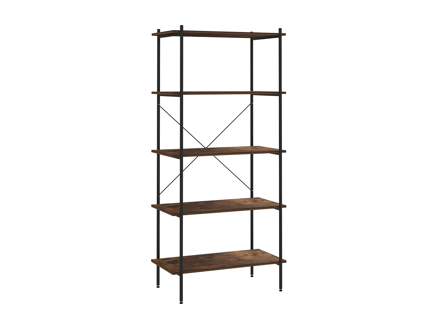 Étagère à 5 niveaux Noir et bois foncé 80x40x163