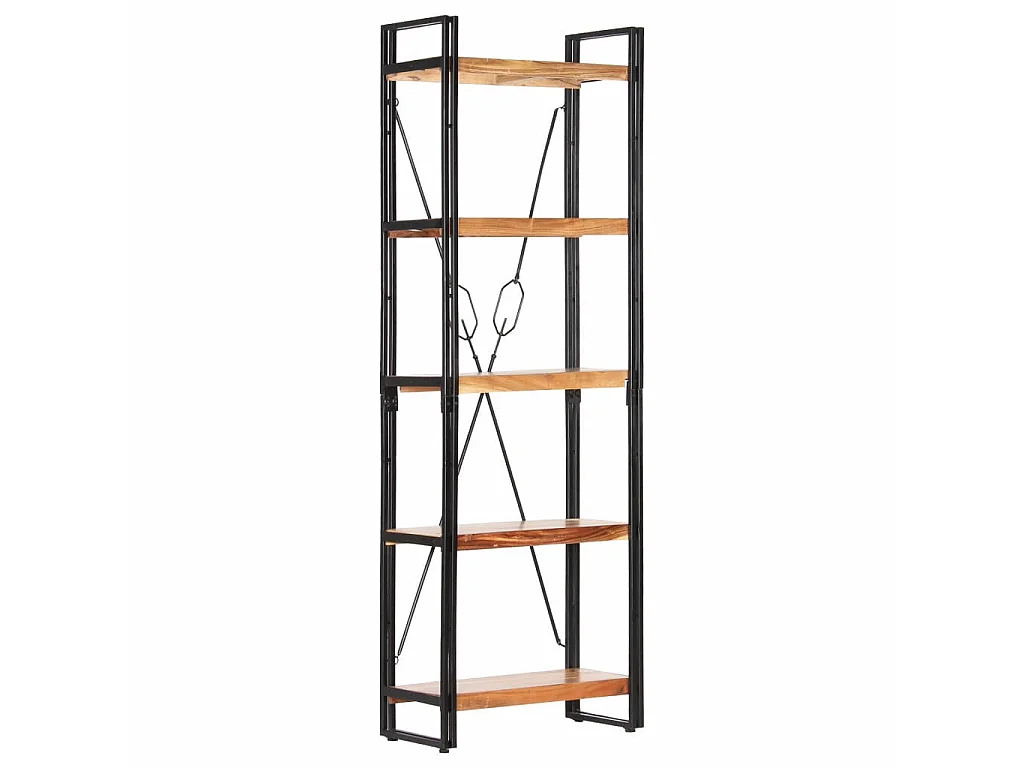 Bibliothèque à 5 niveaux 60x30x180 Bois d'acacia solide