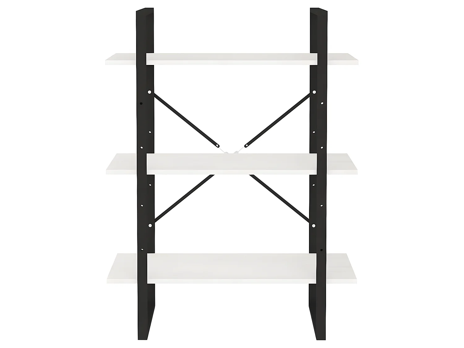 Bibliothèque à 3 niveaux Blanc 80x30x105 Bois de pin massif