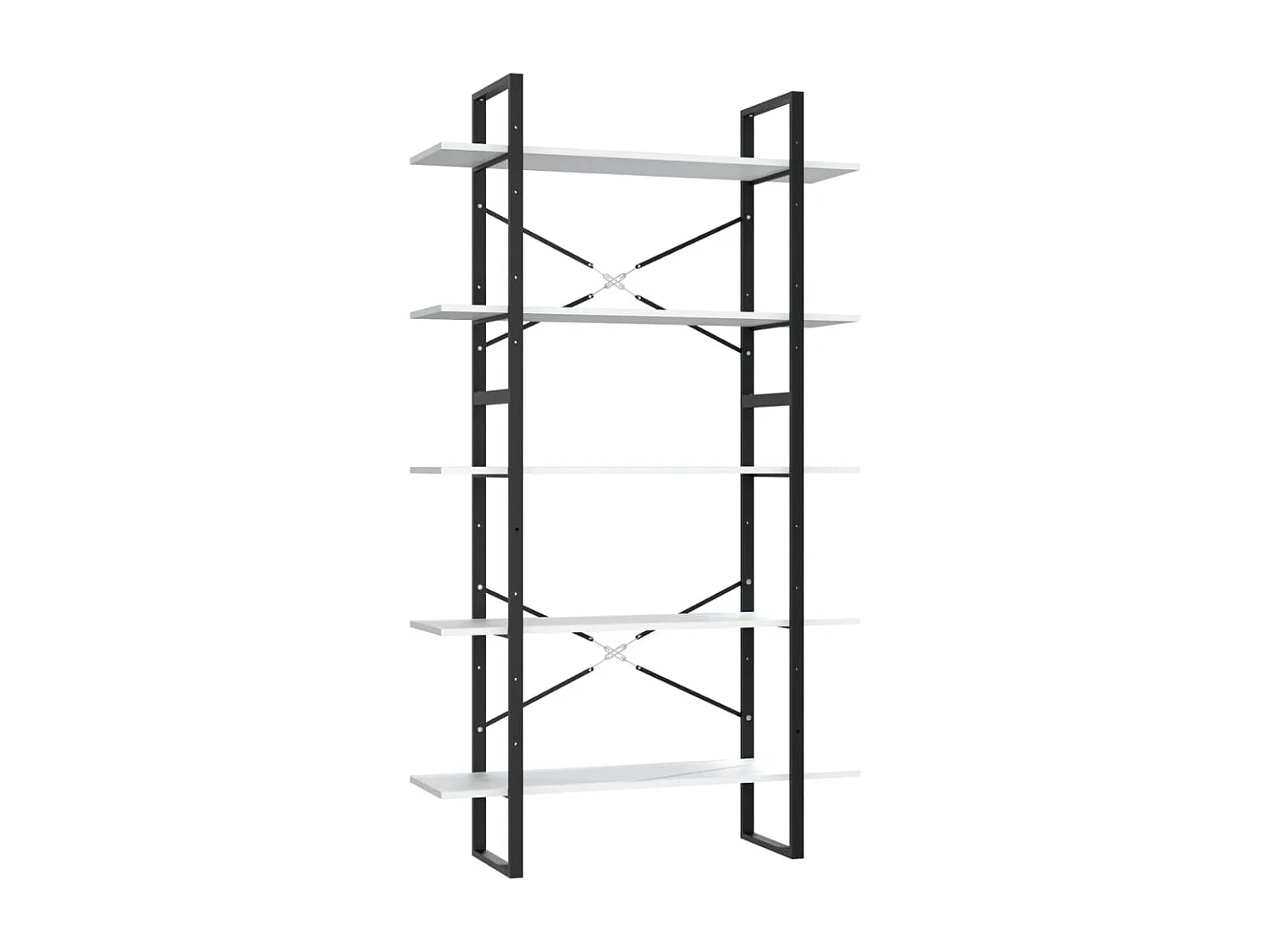 Bibliothèque à 5 niveaux Blanc 100x30x175