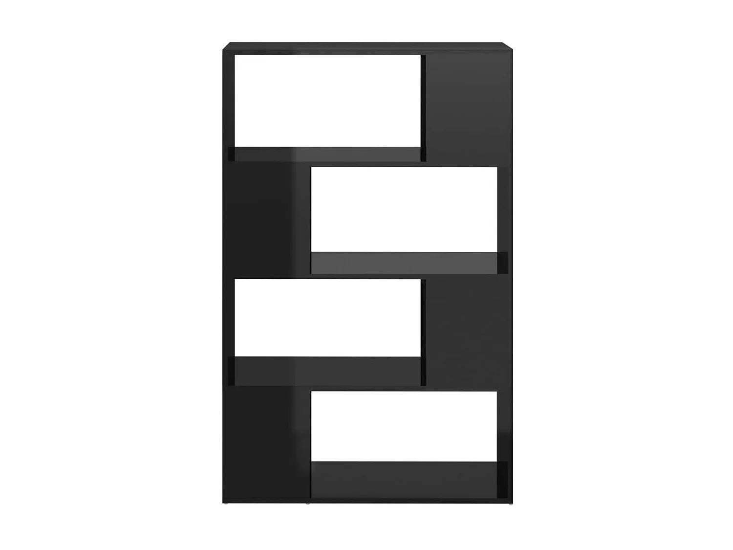 Bibliothèque-Séparateur de pièce Noir brillant 80x24x124,5