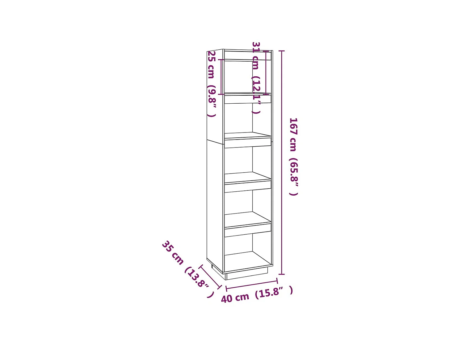 Bibliothèque-Séparateur de pièce Noir 40x35x167 Pin solide