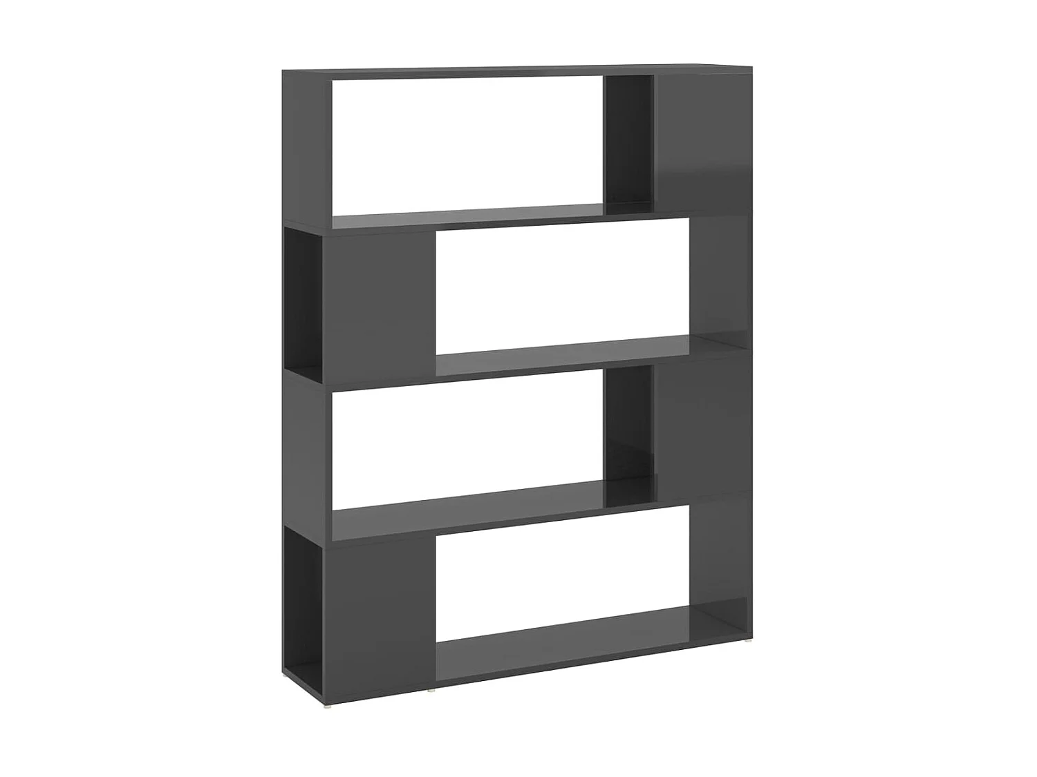 Bibliothèque-Séparateur de pièce Gris brillant 100x24x124