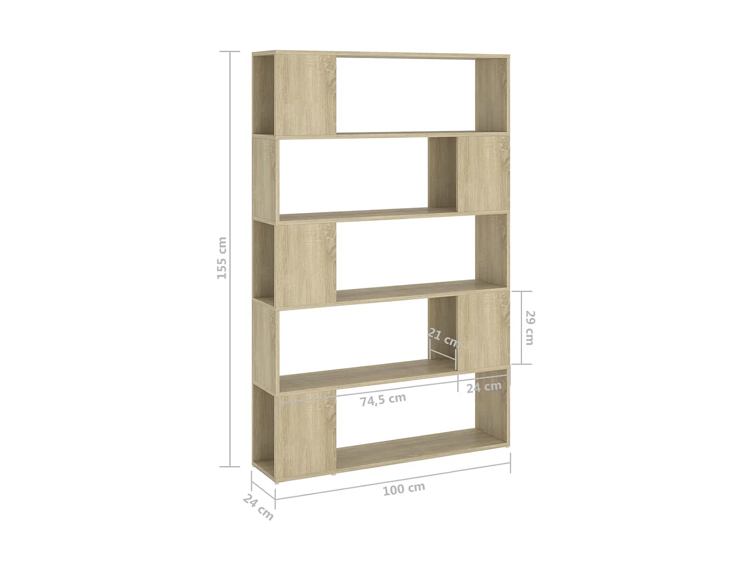 Bibliothèque-Séparateur de pièce Chêne sonoma 100x24x155