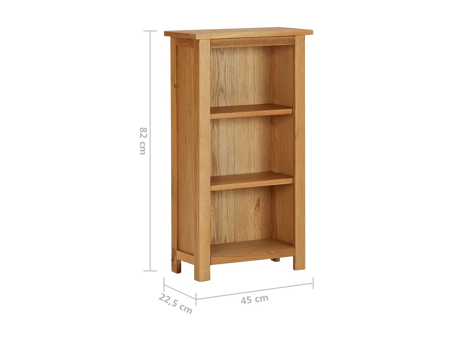 Bibliothèque 45x22,5x82 Bois de chêne massif