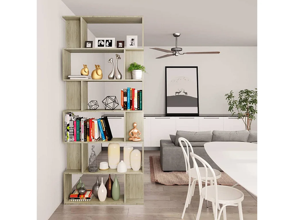 Bibliothèque-Séparateur de pièce Chêne sonoma 80x24x192