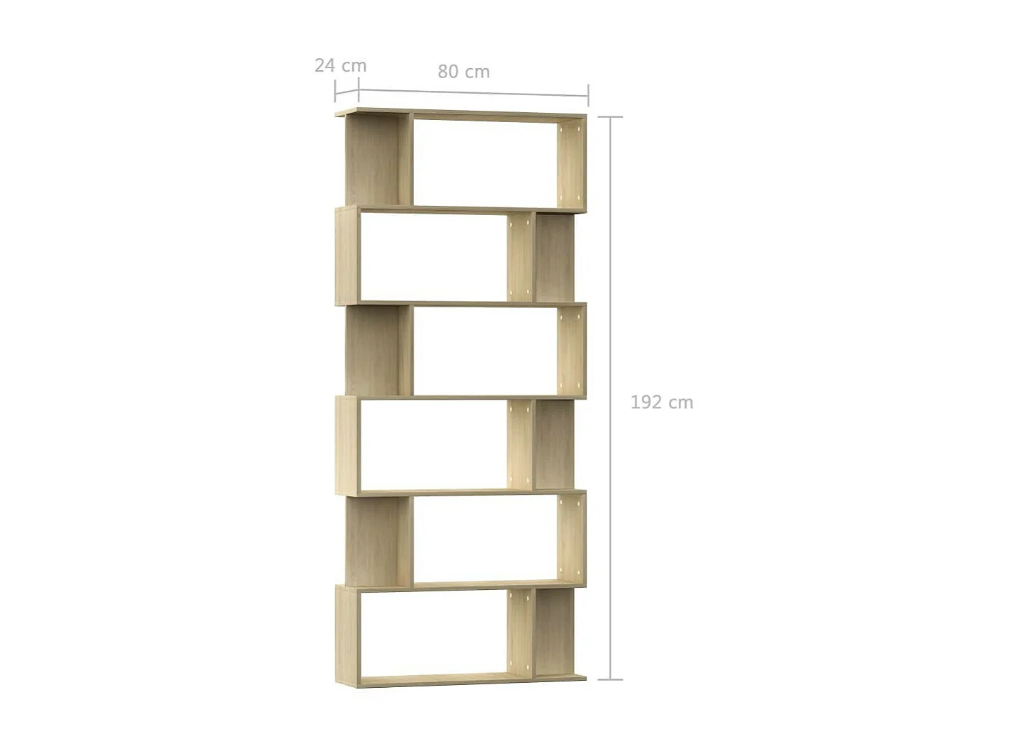 Bibliothèque-Séparateur de pièce Chêne sonoma 80x24x192