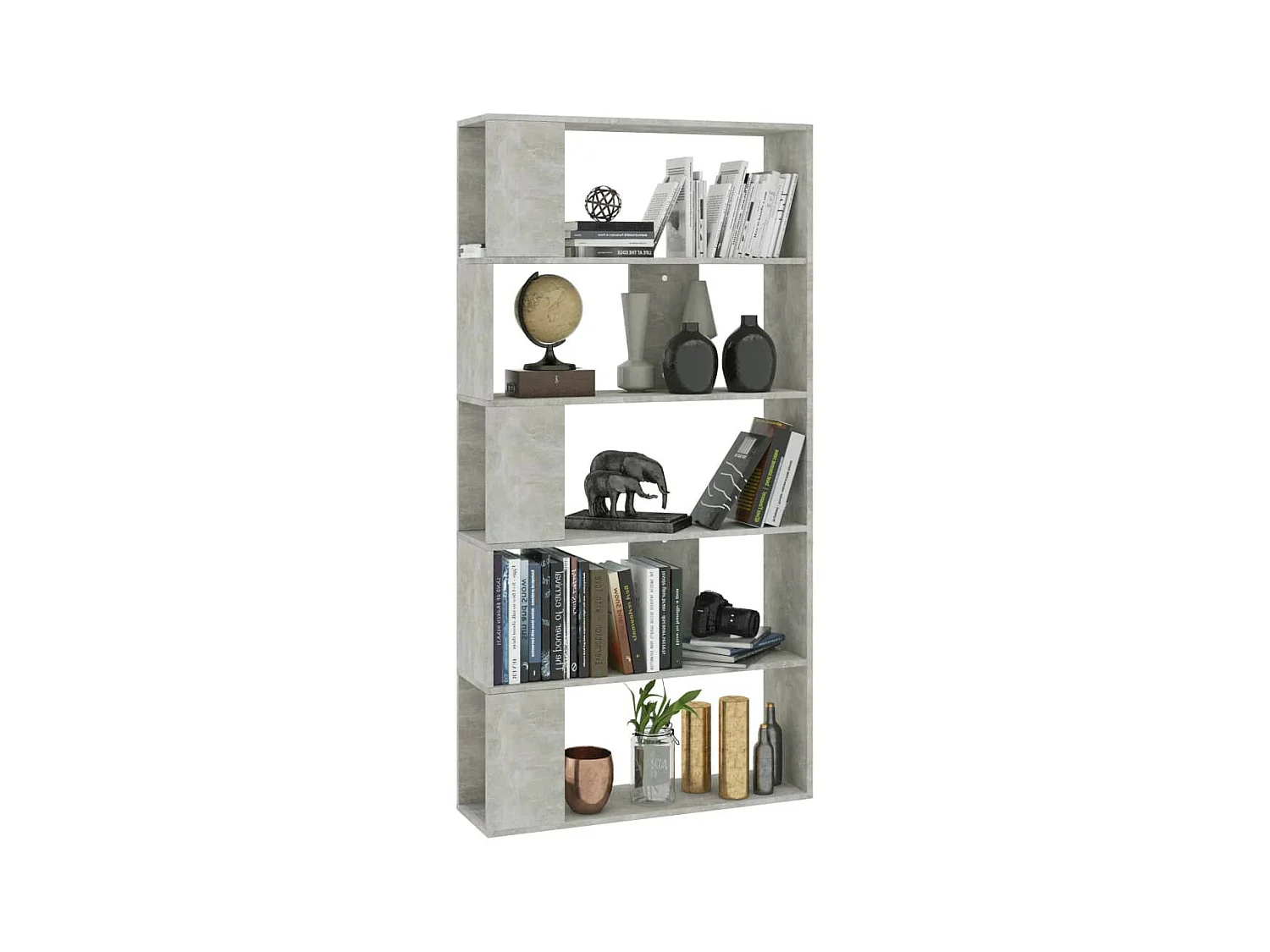 Bibliothèque-Séparateur de pièce Gris béton 80x24x159