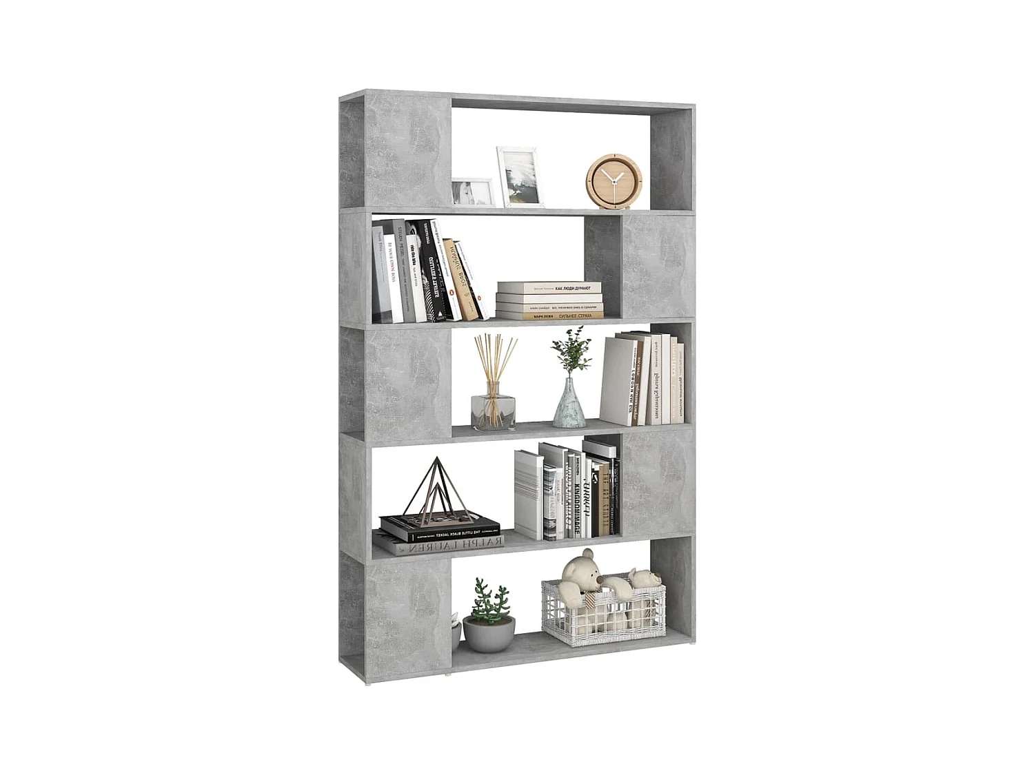 Bibliothèque de séparation Gris béton 100x24x155