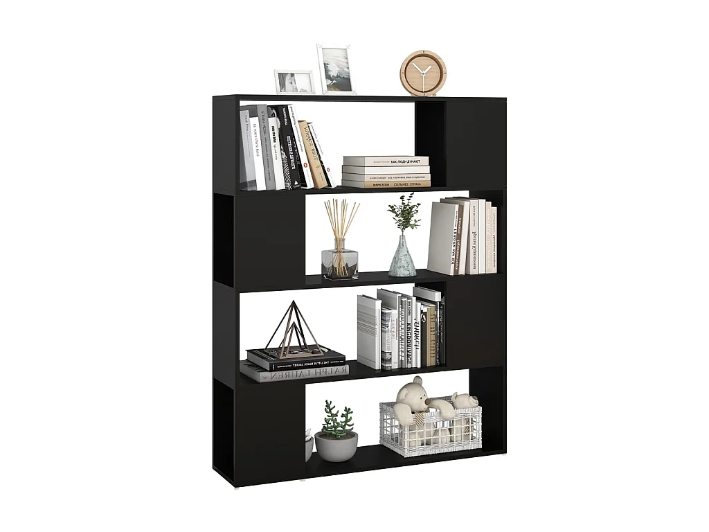Bibliothèque-Séparateur de pièce Noir 100x24x124
