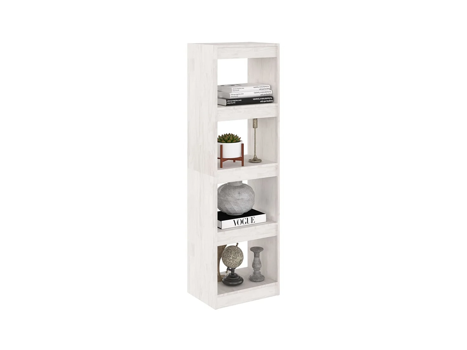 Bibliothèque-Séparateur de pièce Blanc 40x30x135,5 Pin massif