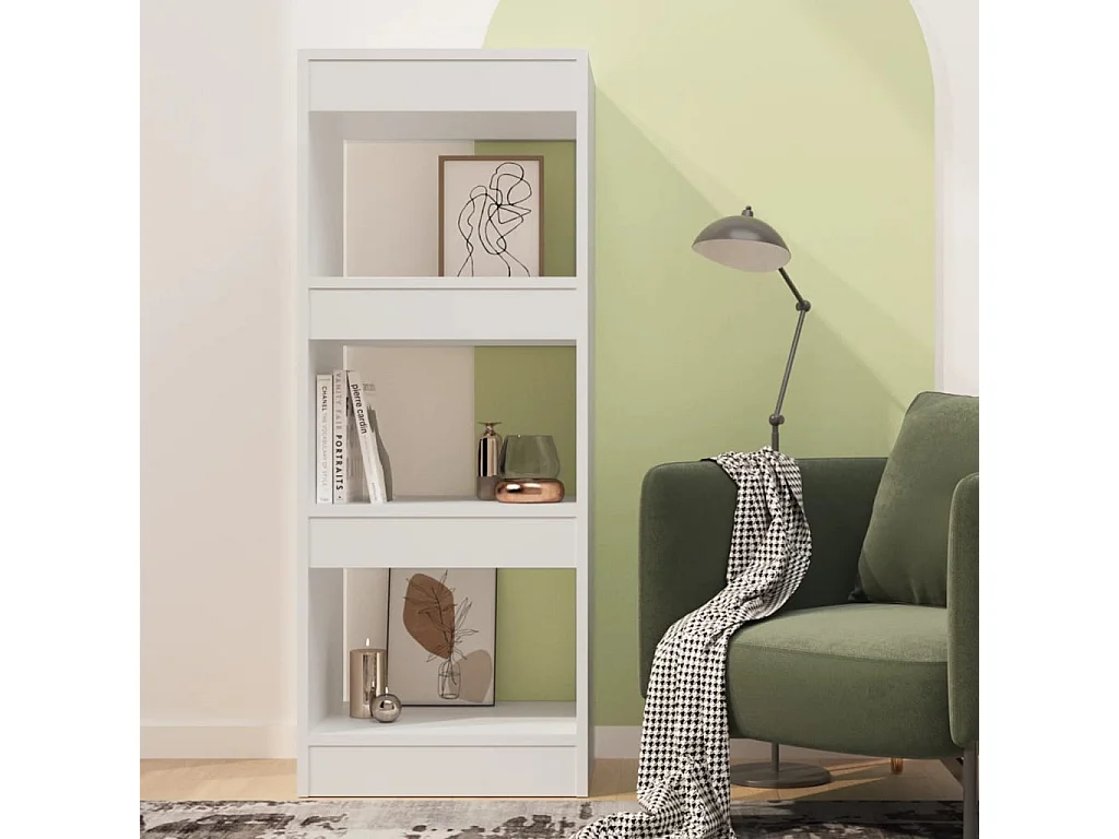 Bibliothèque-Séparateur de pièce Blanc 40x30x103