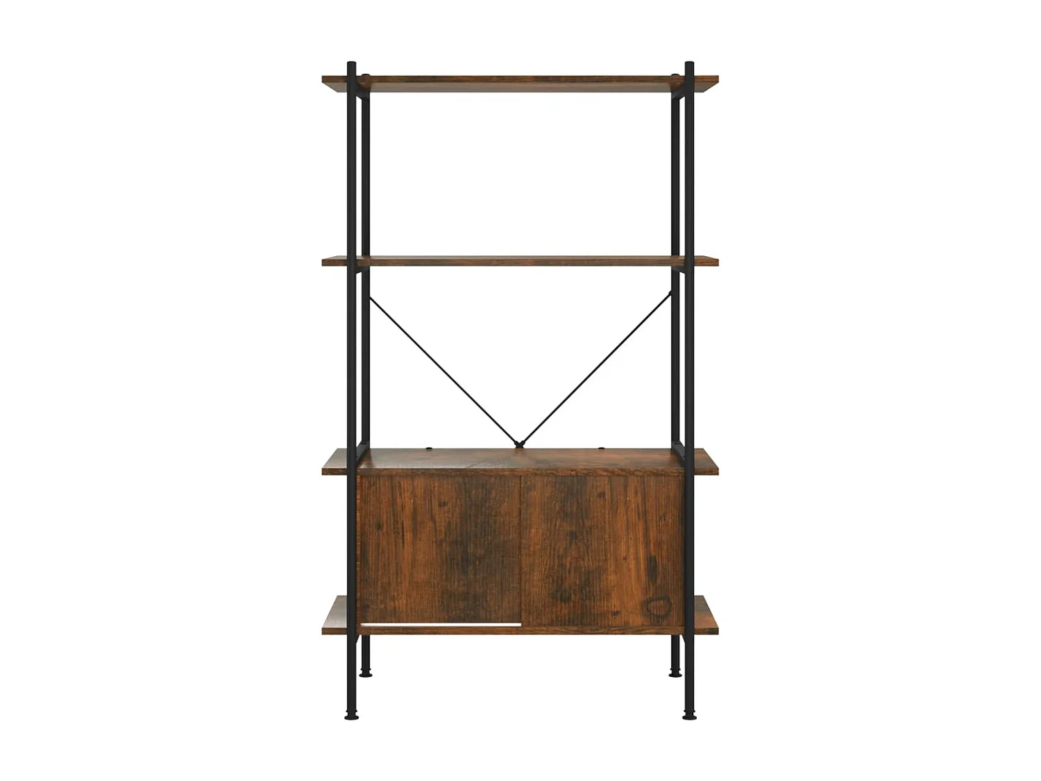 Étagère à 4 niveaux armoire 80x40x130 Acier bois d'ingénierie