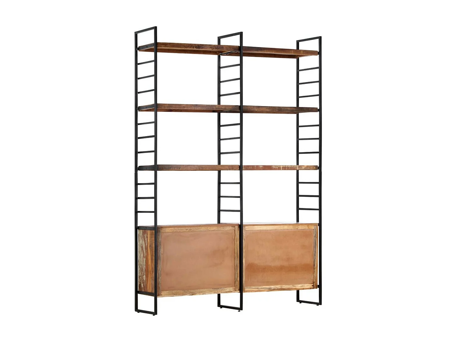 Bibliothèque 4 niveaux 124x30x180 Bois solide de récupération