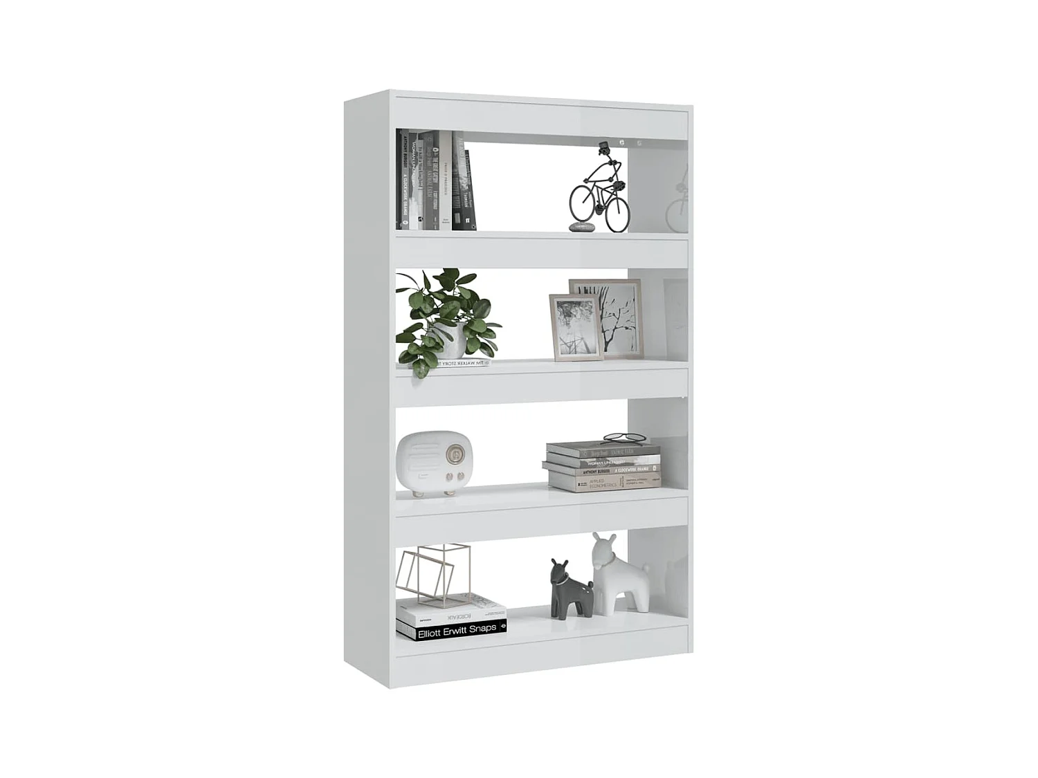 Bibliothèque-Séparateur de pièce Blanc brillant 80x30x135