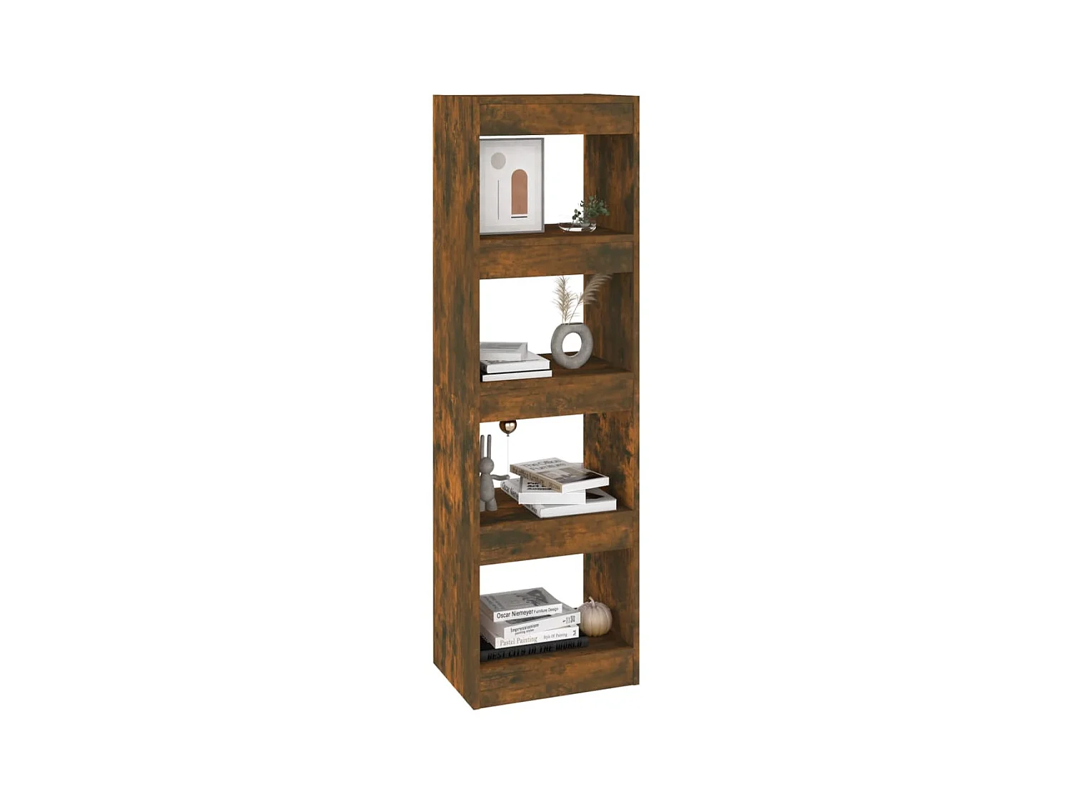 Bibliothèque-Séparateur de pièce Chêne fumé 40x30x135