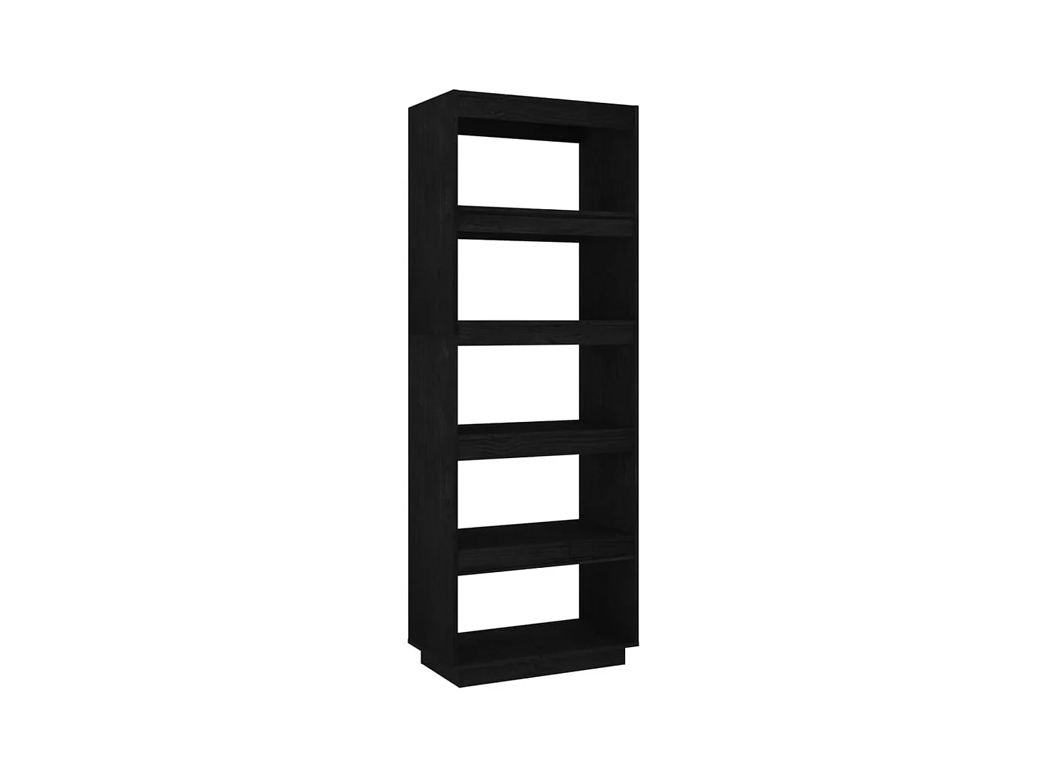 Bibliothèque-Séparateur de pièce Noir 60x35x167 Pin massif