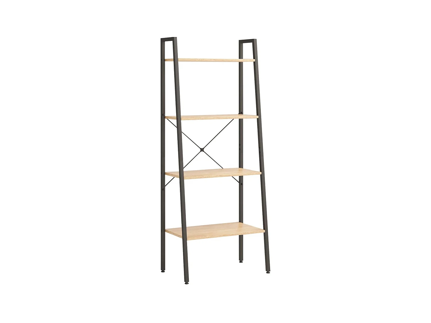 Étagère sur pied 4 niveaux Marron clair et noir 56x35x140