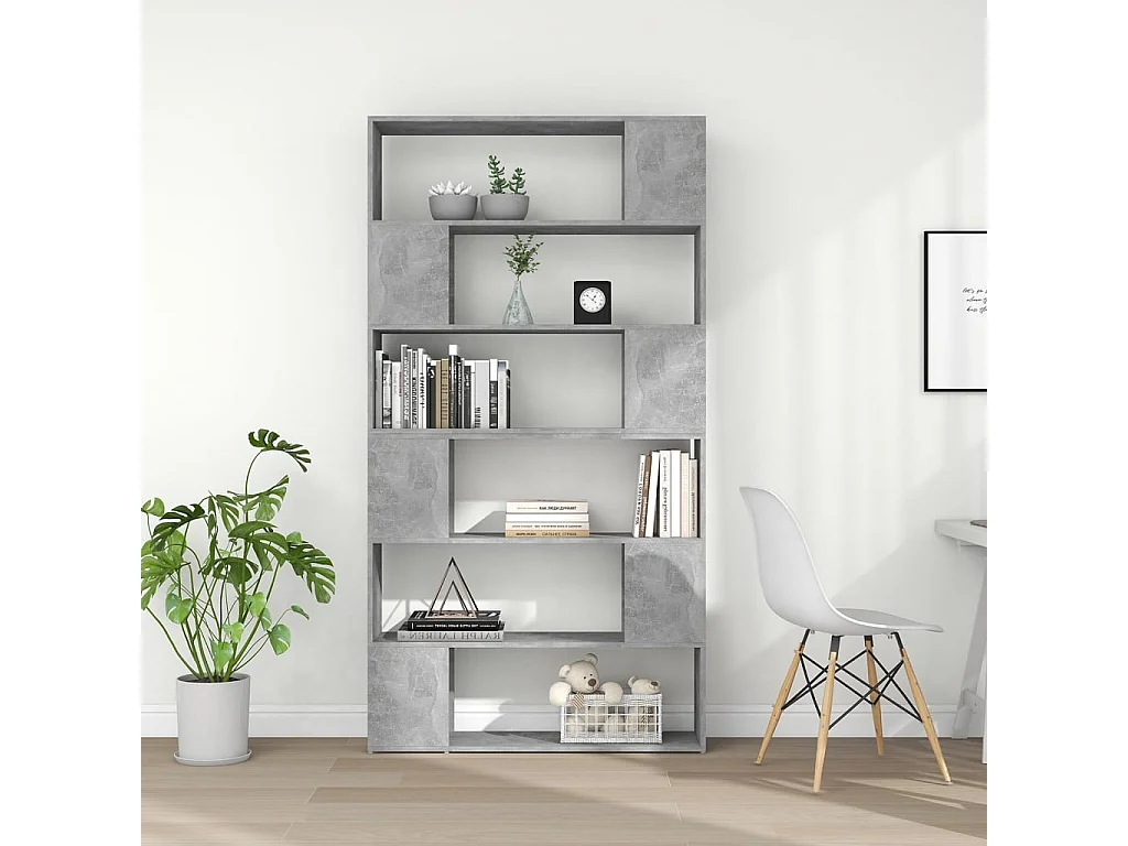 Bibliothèque-Séparateur de pièce Gris béton 100x24x188