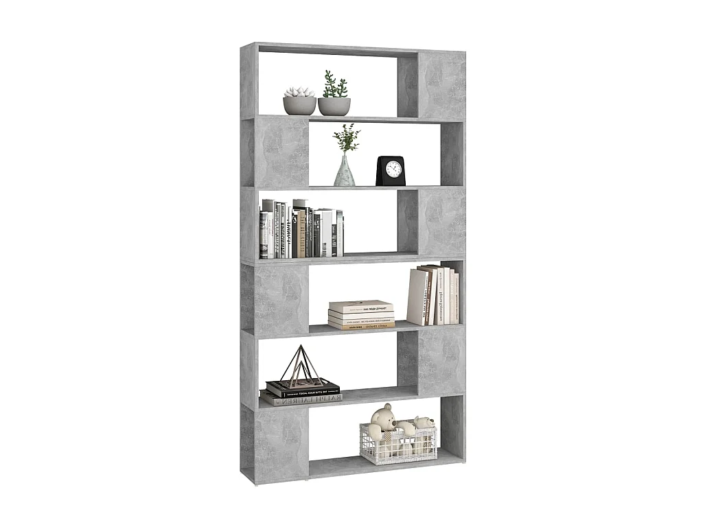 Bibliothèque-Séparateur de pièce Gris béton 100x24x188