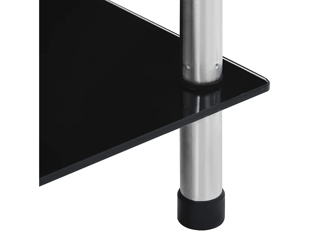 Étagère à 6 niveaux Noir 40x40x160 Verre trempé