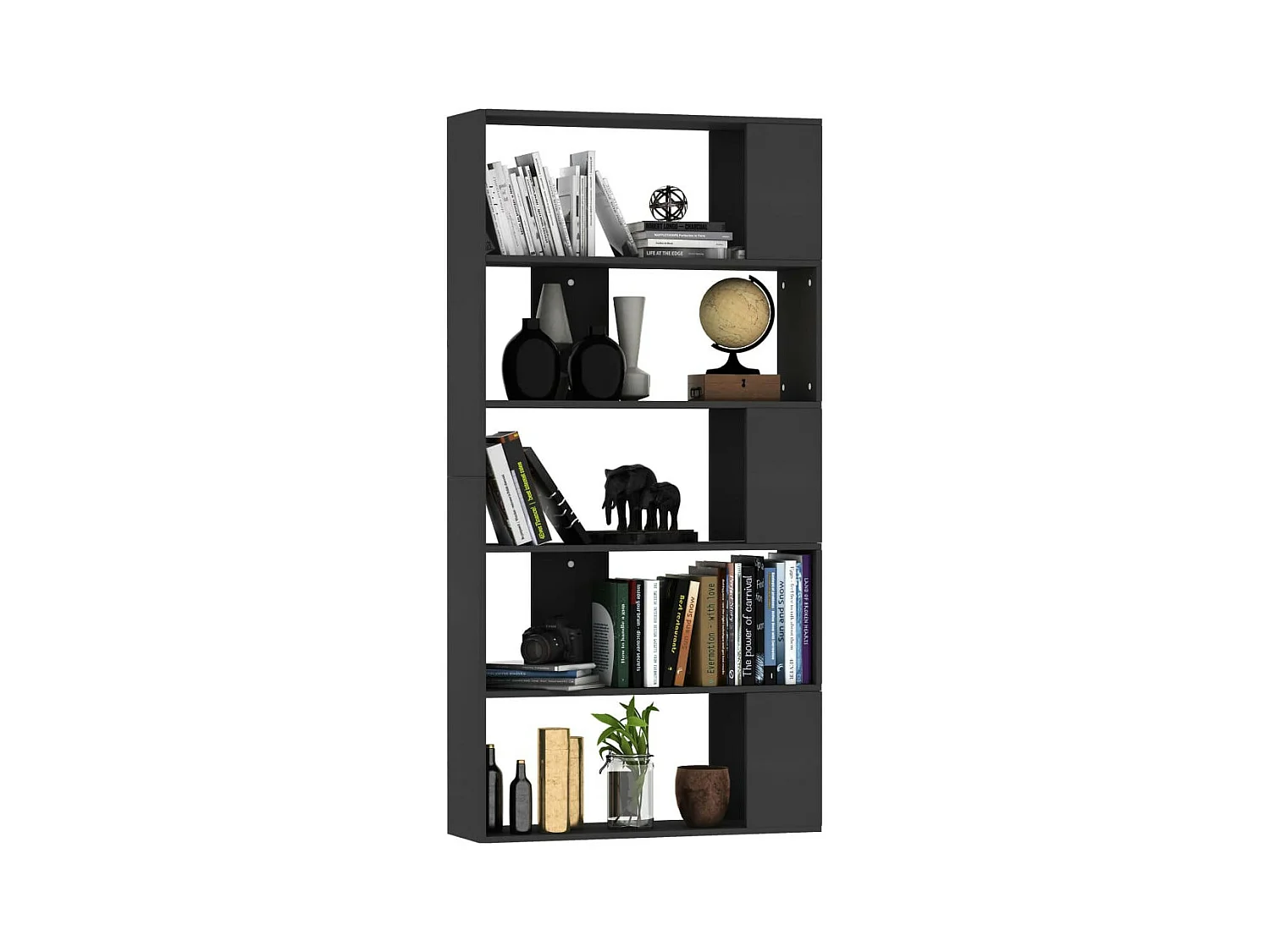 Bibliothèque-Séparateur de pièce Noir 80x24x159