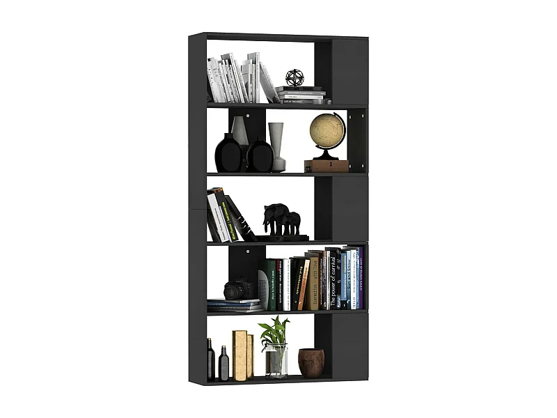 Bibliothèque-Séparateur de pièce Noir 80x24x159