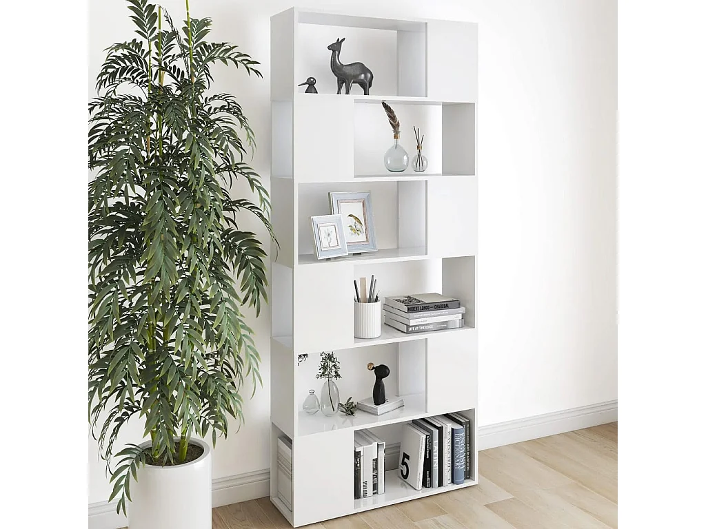 Bibliothèque-Séparateur de pièce Blanc 80x24x186