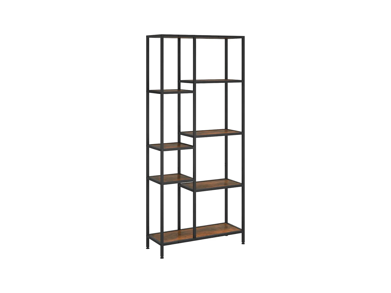 Étagère à livres 80x30x180 Acier et bois d'ingénierie