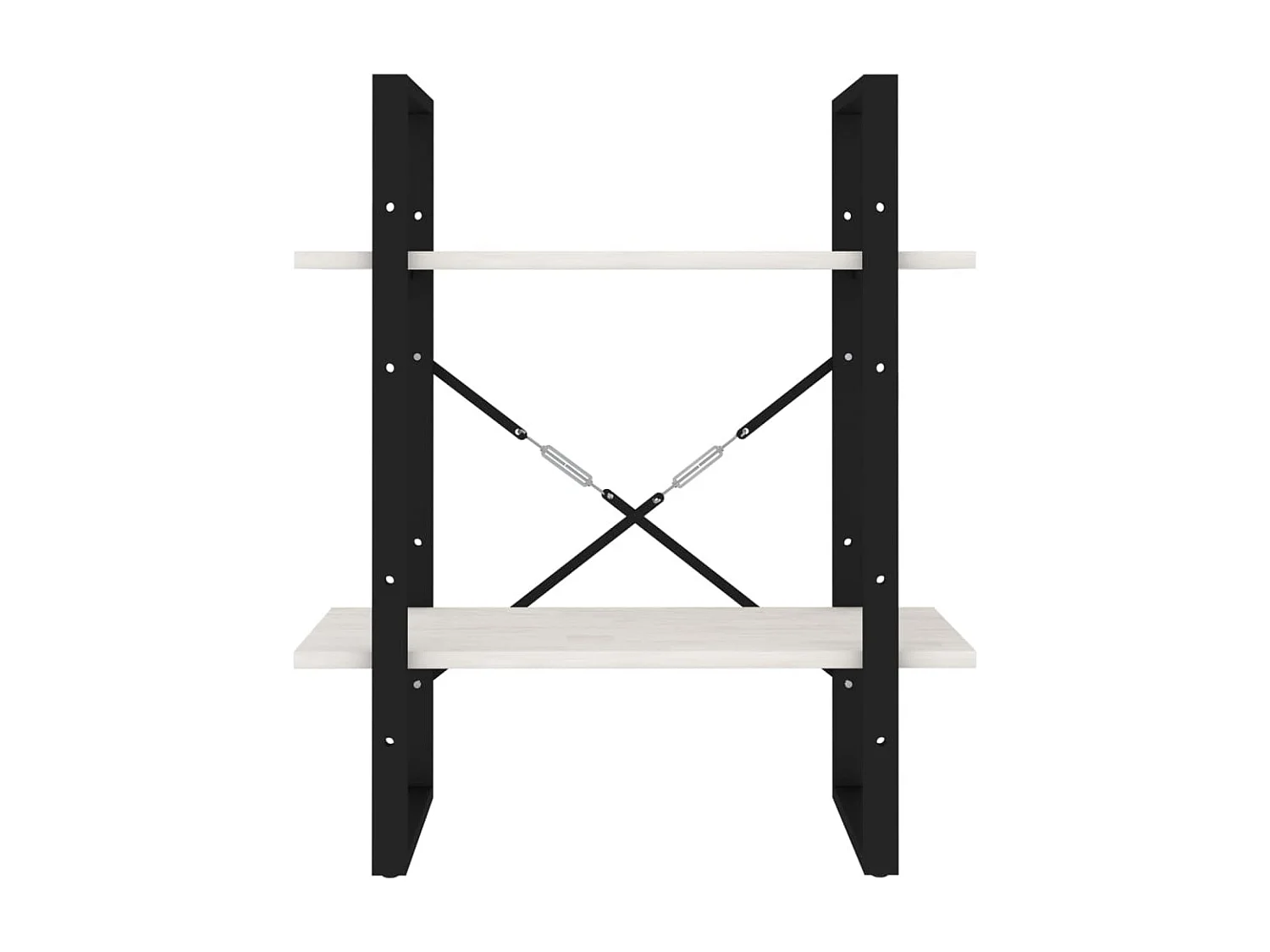 Bibliothèque à 2 niveaux Blanc 60x30x70 Bois de pin massif