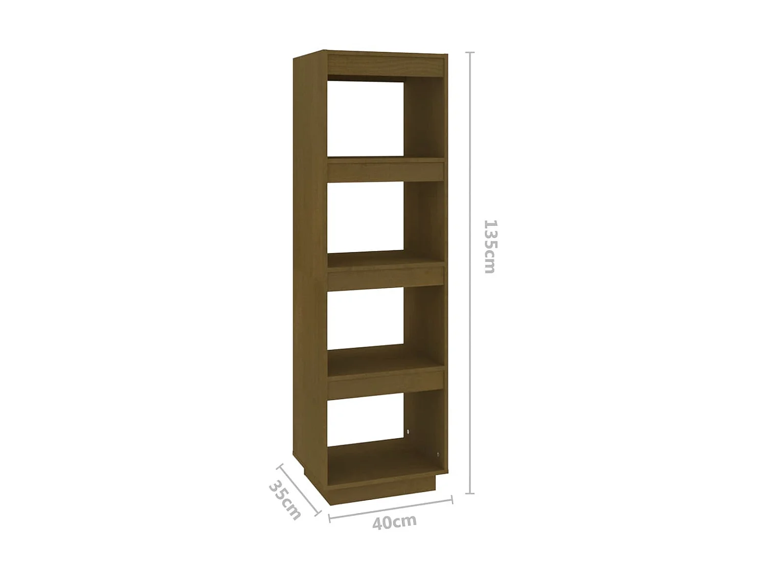 Bibliothèque-Séparateur de pièce Marron miel 40x35x135 Pin
