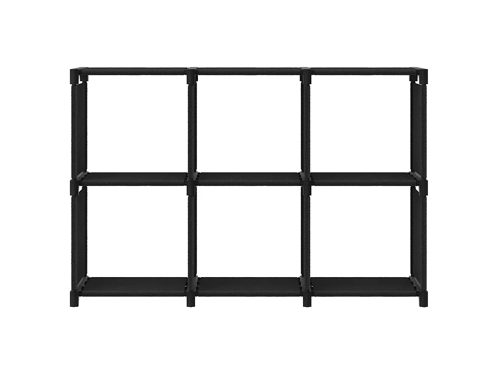 Étagère d'affichage 6 cubes Noir 103x30x72,5 Tissu