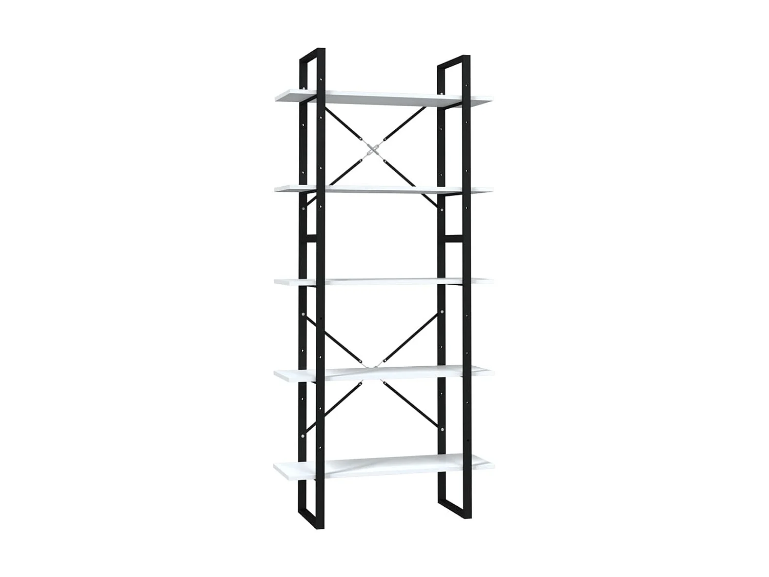 Bibliothèque à 5 niveaux Blanc 80x30x175