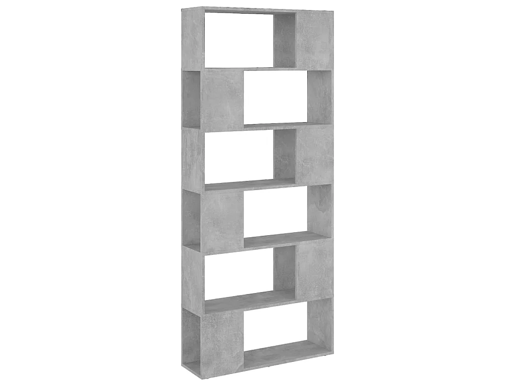 Bibliothèque-Séparateur de pièce Gris béton 80x24x186