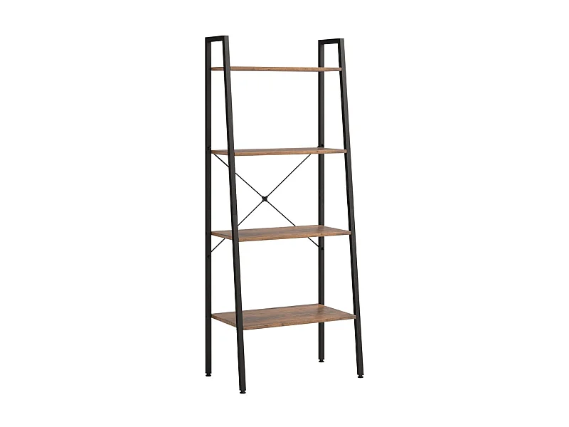 Étagère sur pied 4 niveaux Marron foncé et noir 56x35x140