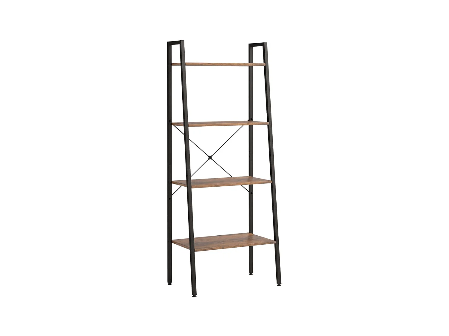Étagère sur pied 4 niveaux Marron foncé et noir 56x35x140