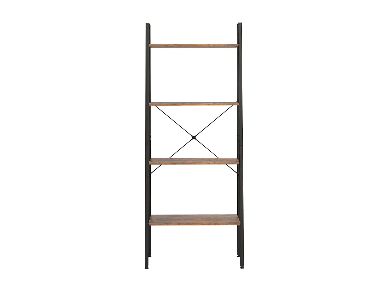 Étagère sur pied 4 niveaux Marron foncé et noir 56x35x140