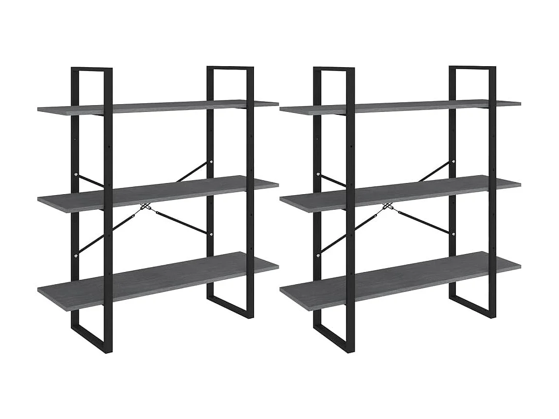 Armoire haute Gris 100x30x210 Bois de pin solide