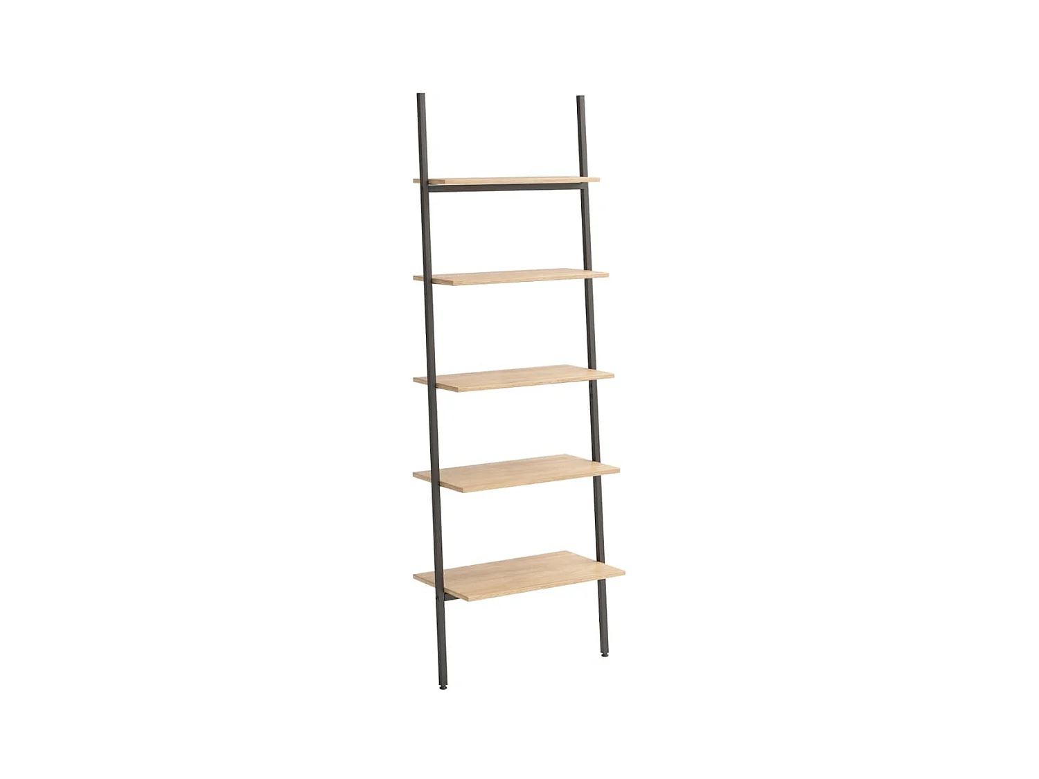 Étagère inclinée à 5 niveaux Marron clair et noir 64x34x185,5