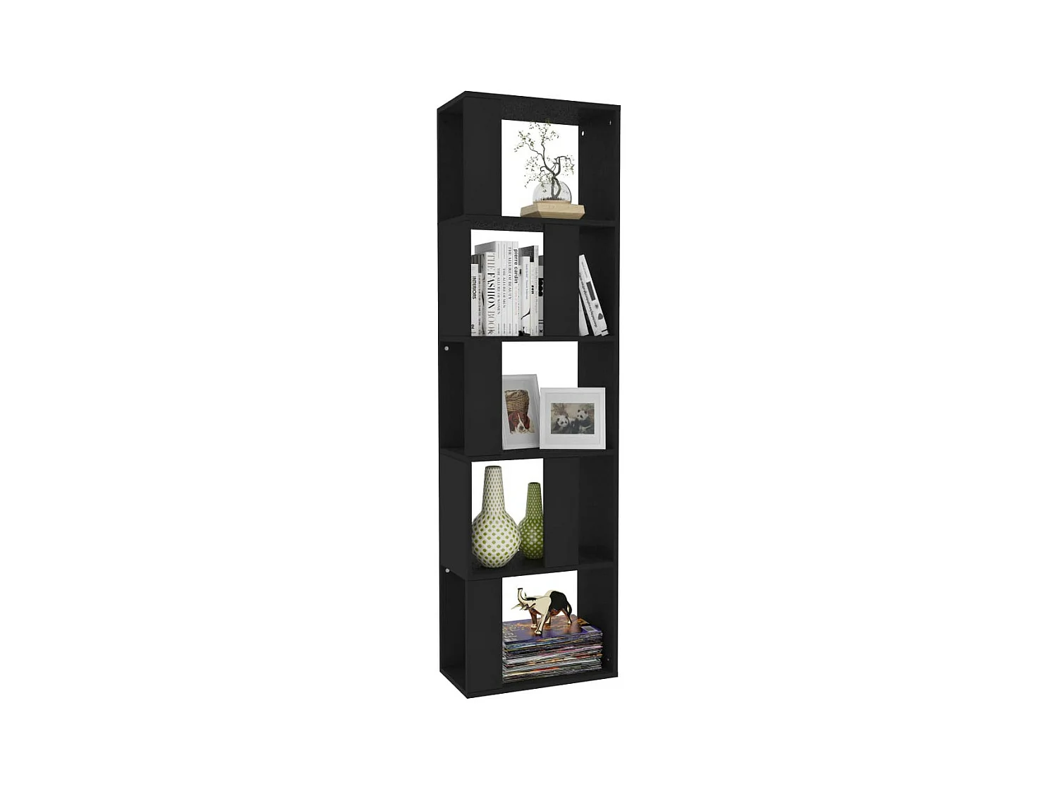 Bibliothèque-Séparateur de pièce Noir 45x24x159