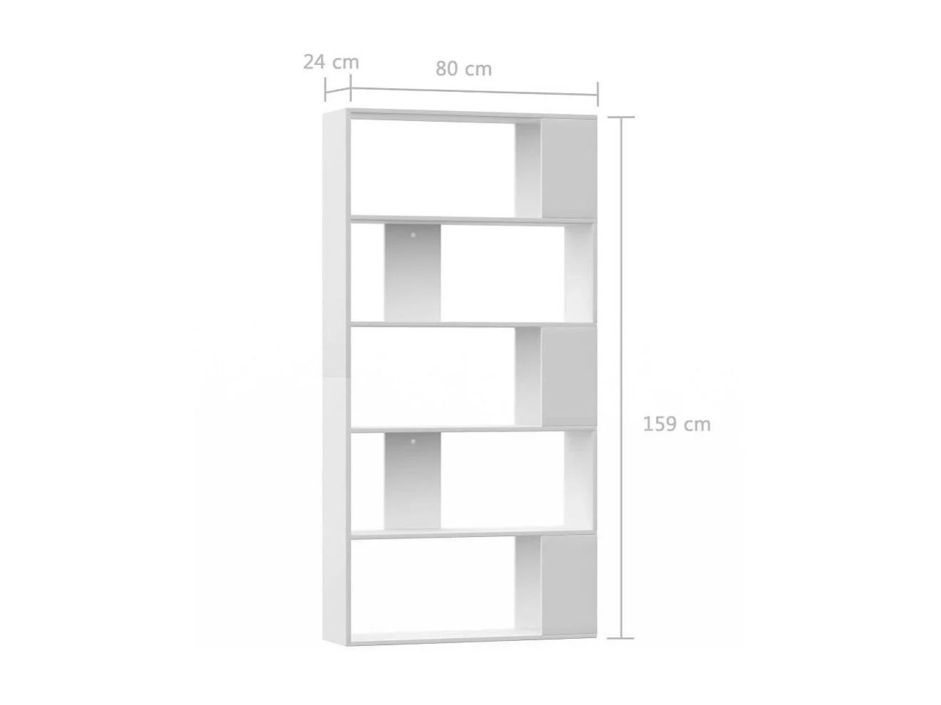 Bibliothèque-Séparateur de pièce Blanc 80x24x159